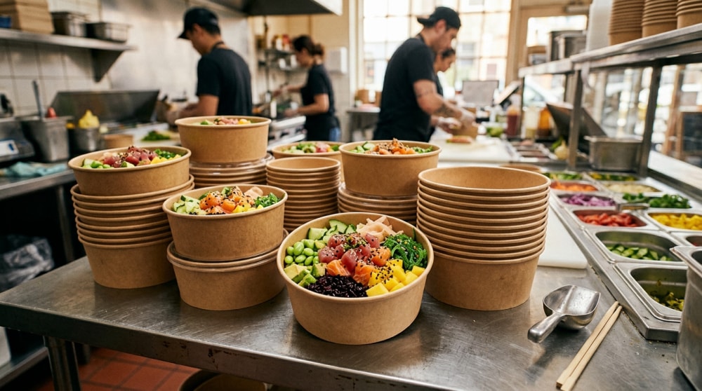 detail bulk poke bowl paper containers pe lined kraft bowl supplier 02