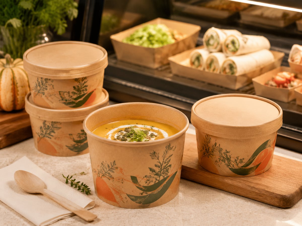 soup paper bowl bulk packaging retail deli